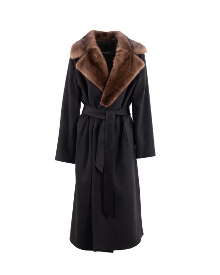 Shop SIMONETTA RAVIZZA  Cappotto: Simonetta Ravizza cappotto in cashmere Loro Piana con collo in visone.
Cintura in vita.
Tasche laterali.
Collo in visone.
Vestibilità regolare.
Composizione: 100% Cashmere.
Composizione collo: 100% Visone.
Made in Italy.. TILLY-001